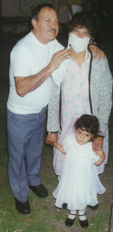 mom after the liver transplant in Feb. 1997, next to my father and daughter (Isaira)